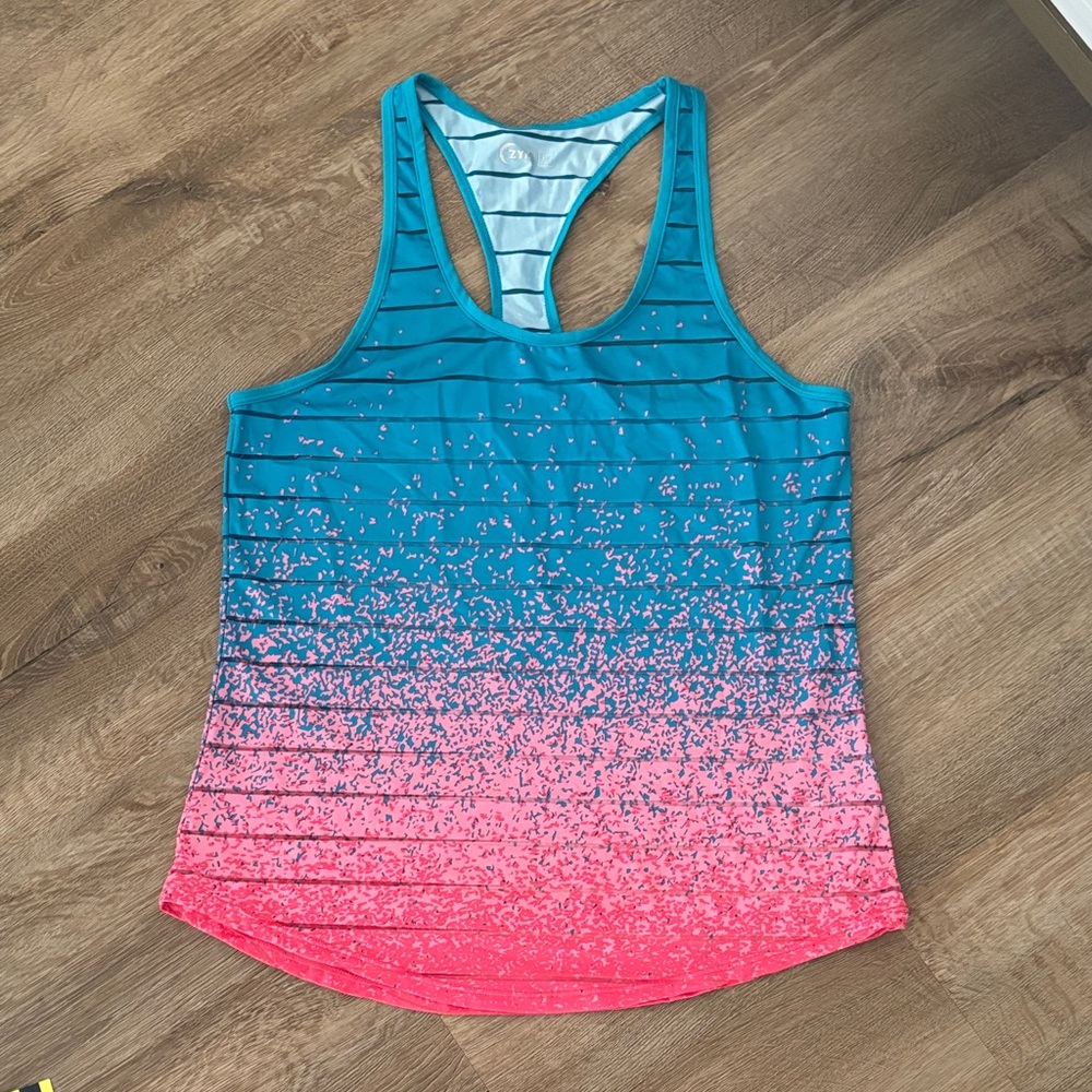 ZYIA Blue and Pink Ombre Tank Top